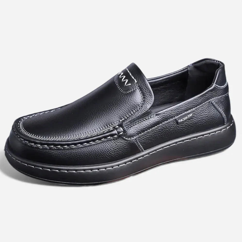 AtelierMocassin Noir / 38 Mocassins Homme Slip-On en Cuir Noir Souple