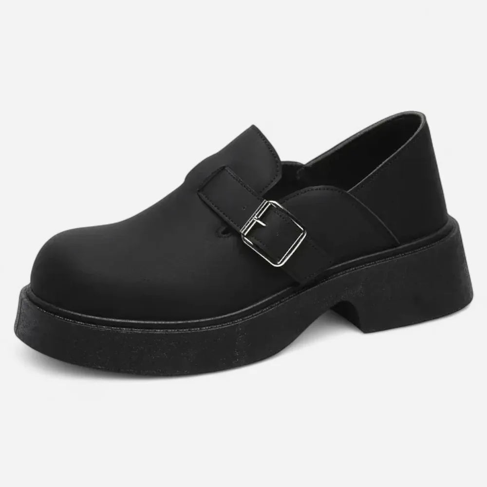 AtelierMocassin Noir / 39 Mocassins Homme en Cuir Noir Plateforme