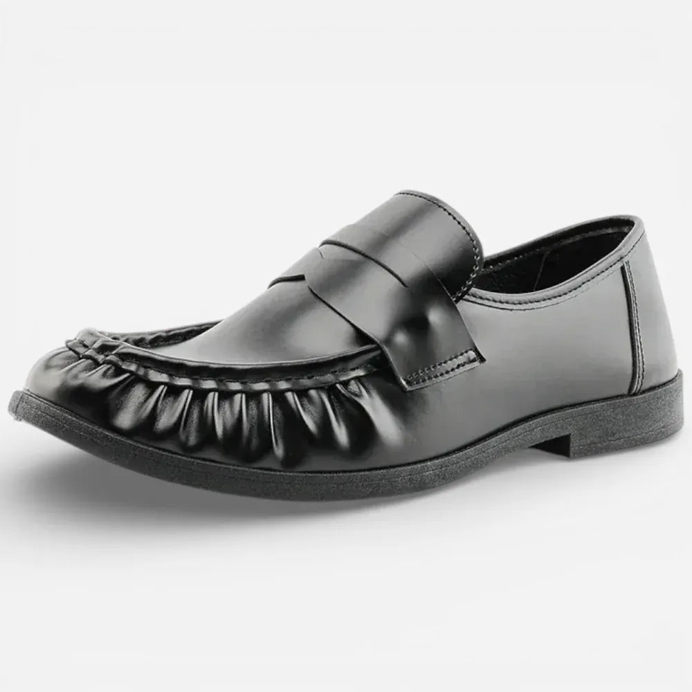 AtelierMocassin Noir / 39 Mocassins Homme en Cuir Noir Slip-On