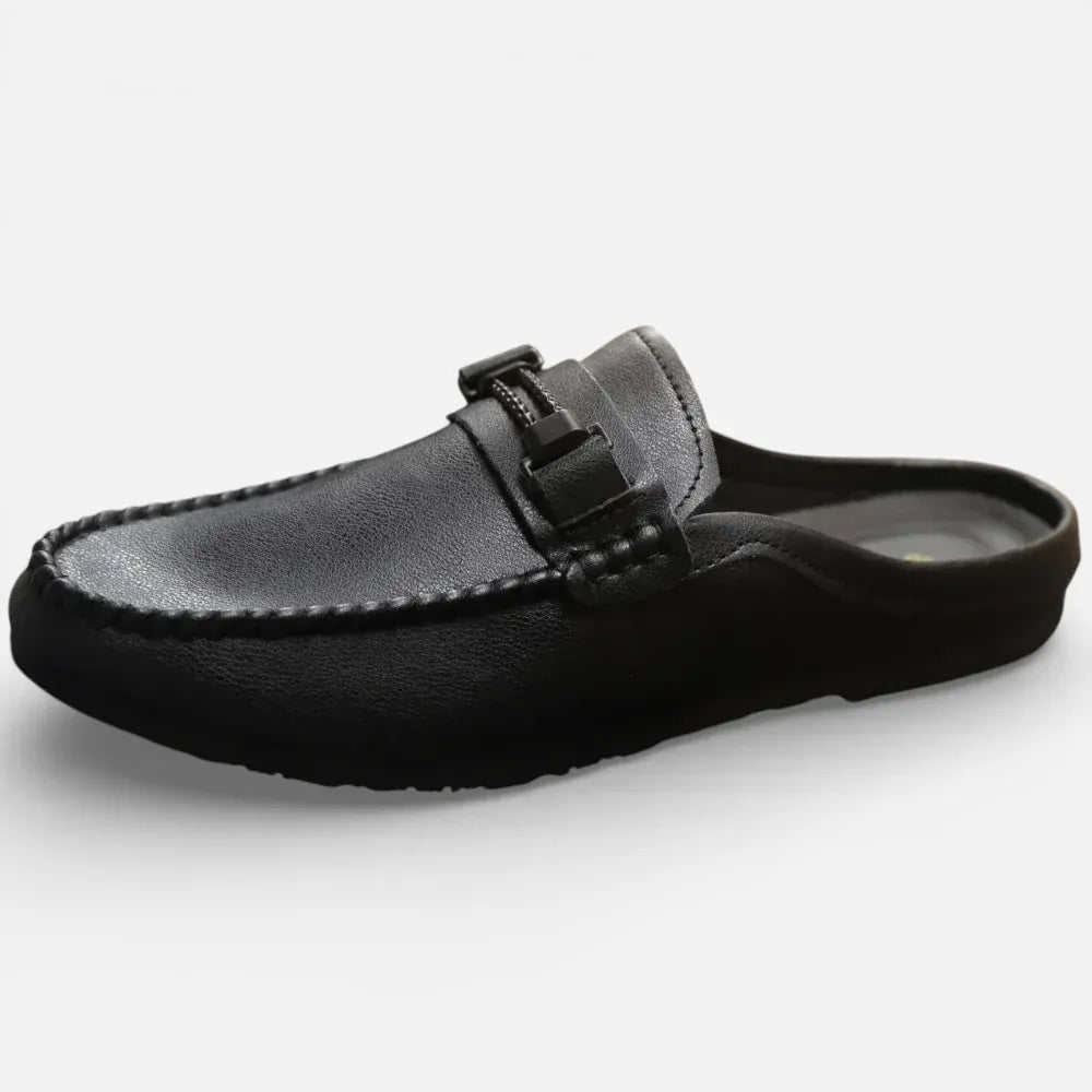 AtelierMocassin Noir / 39 Mocassins Ouverts Homme en Cuir Noir