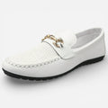Mocassins Homme en Cuir Blanc Souple Slip-On