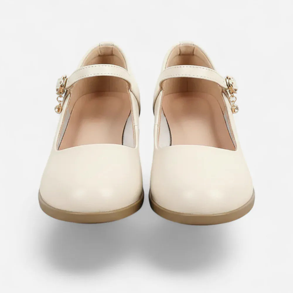 Mocassins Femme en Cuir Blanc à Talon