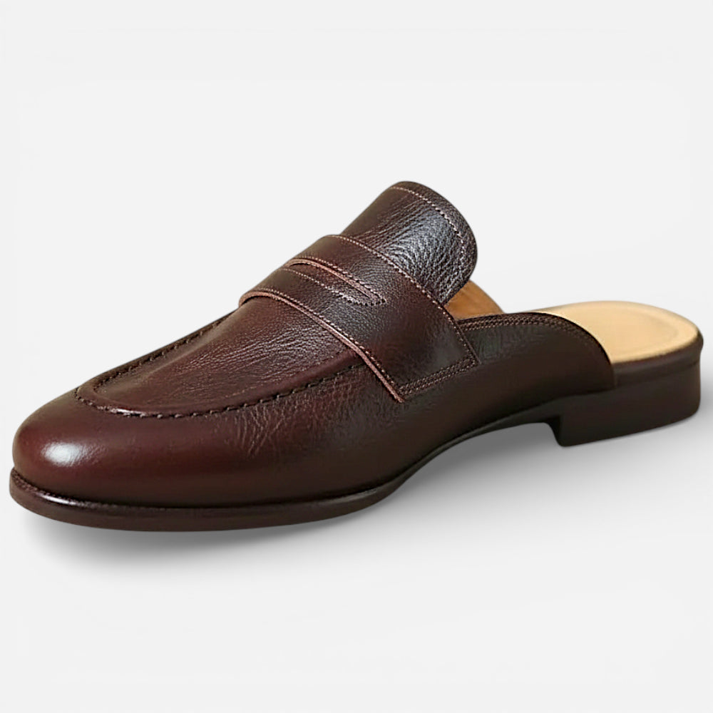 Mocassins Ouverts Femme en Cuir Marron