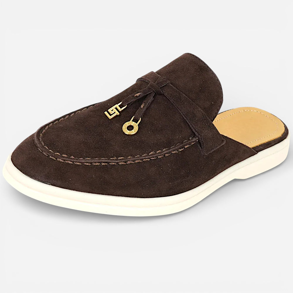 Mocassins Ouverts Unisexe Marron Foncé