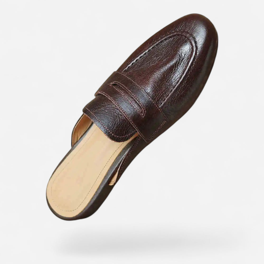 Mocassins Ouverts Femme en Cuir Marron