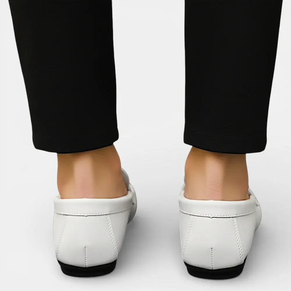 Mocassins Homme en Cuir Blanc Souple Slip-On