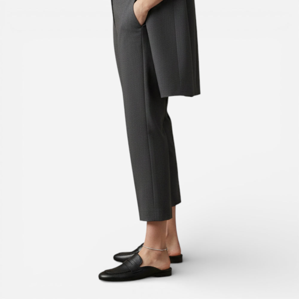 Mocassins Ouverts Femme en Cuir Noir