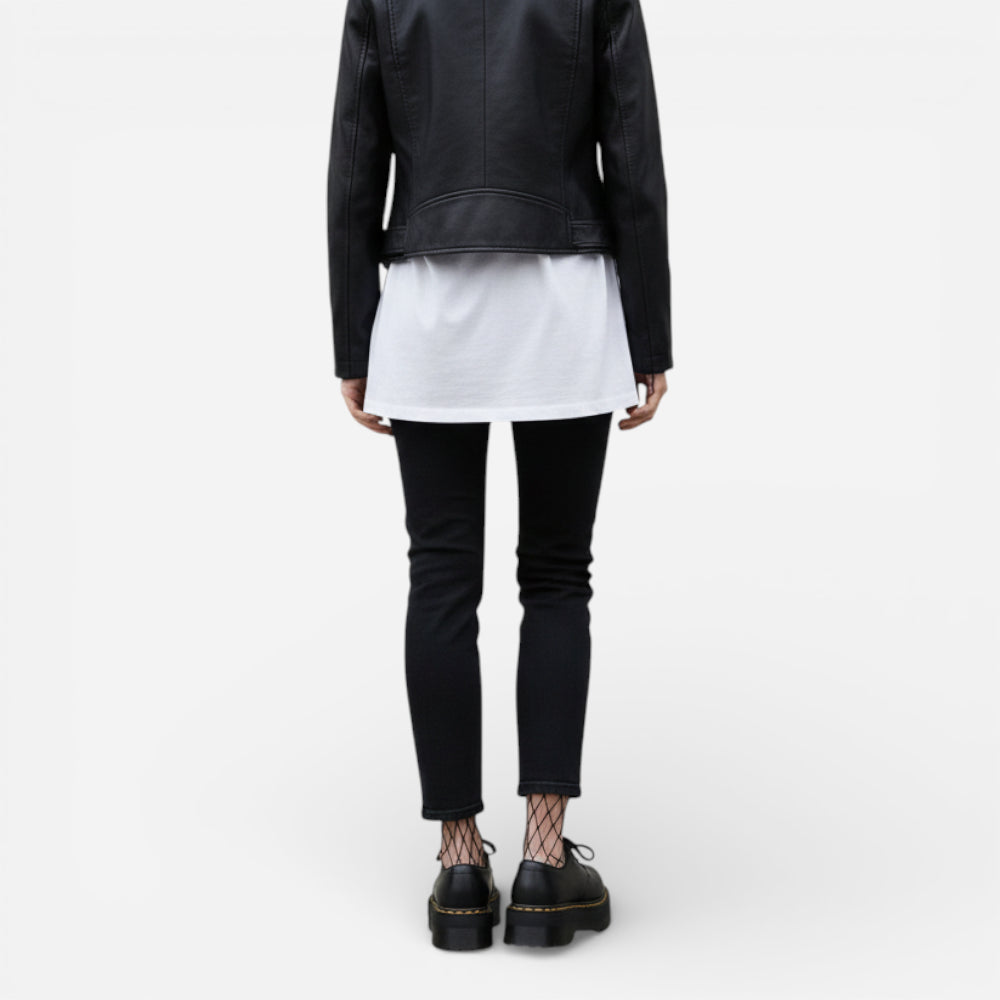 Mocassins Femme en Cuir Noir à Plateforme