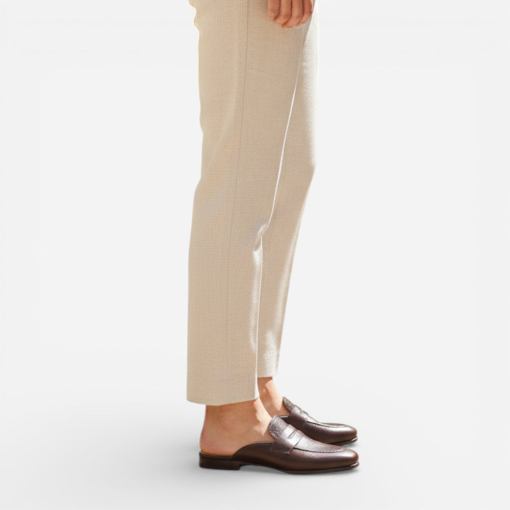 Mocassins Ouverts Femme en Cuir Marron