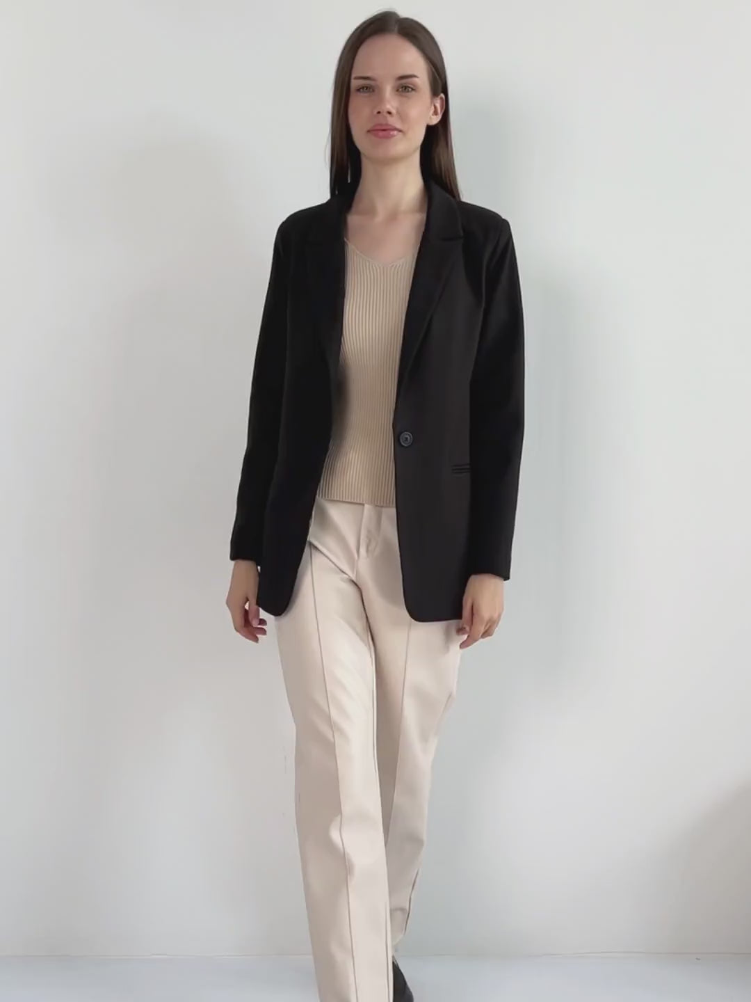 Mocassins Femme Slip-On en Cuir Noir Souple