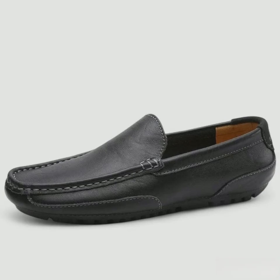 Mocassins Homme en Cuir Noir Driver