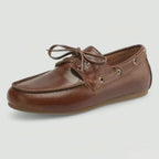 Mocassins Bateau Femme en Cuir Marron Clair